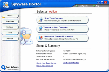 spyware doctor 32 main screen.gif